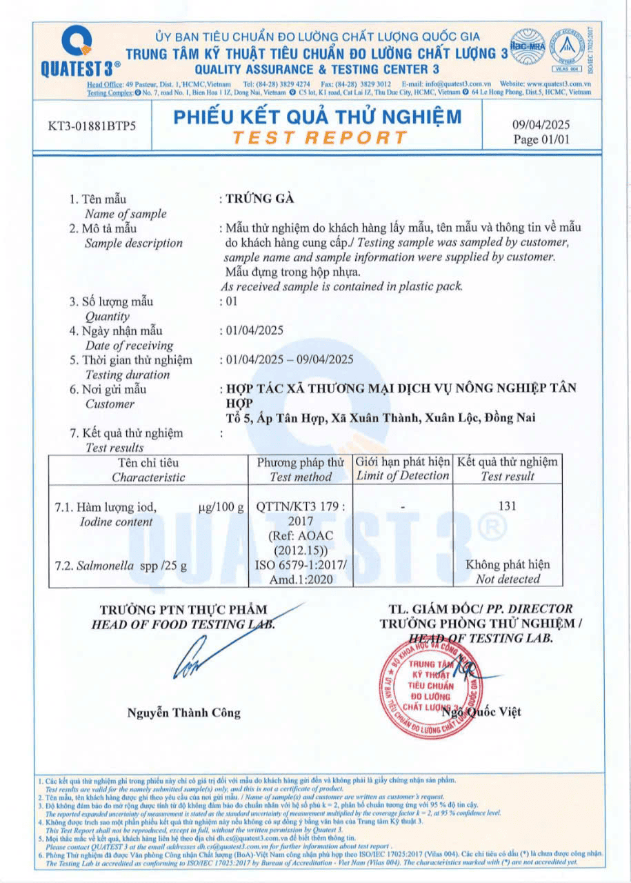 Trứng Gà I-Ốt Tân Hợp